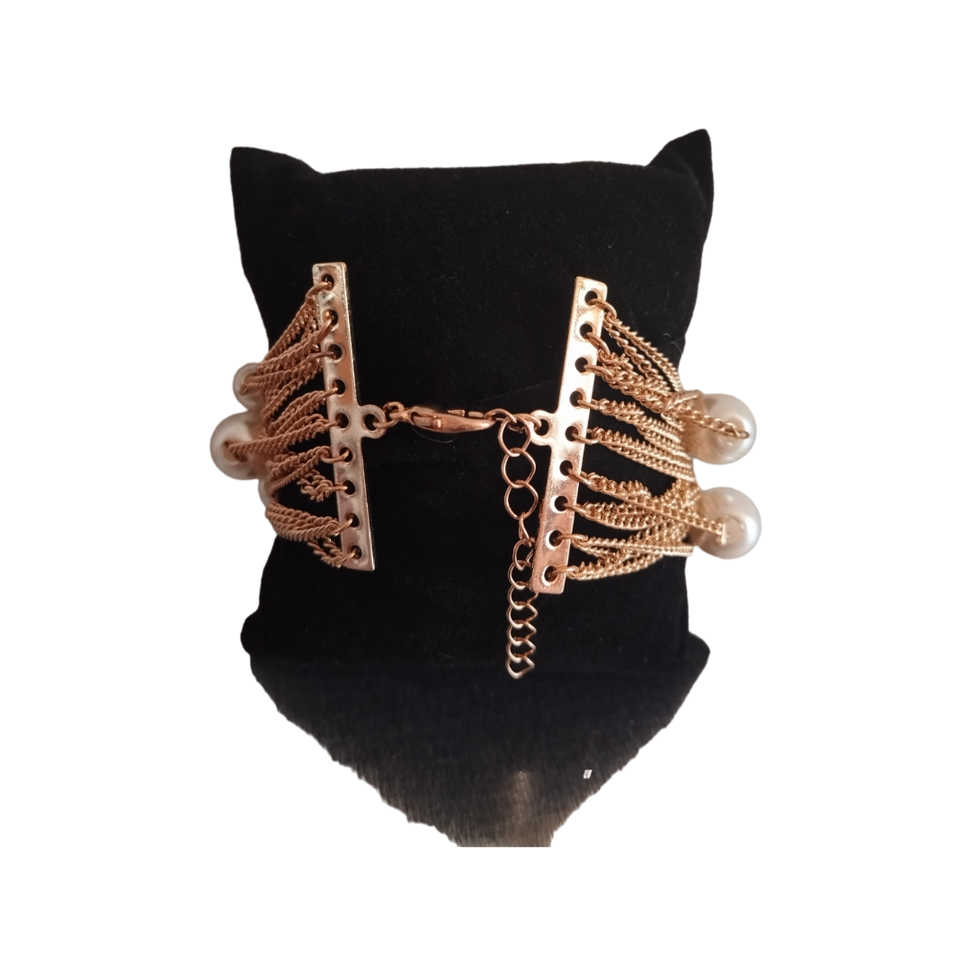 Bracciale Multifilo Perle Gold - Bracciale Rockabilly