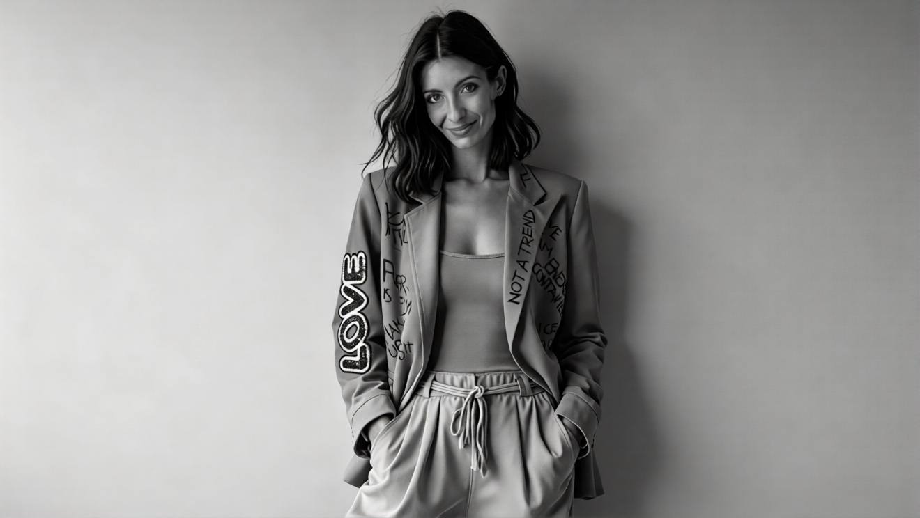 Claudia De Rosa Jewelry Blazer in black and white