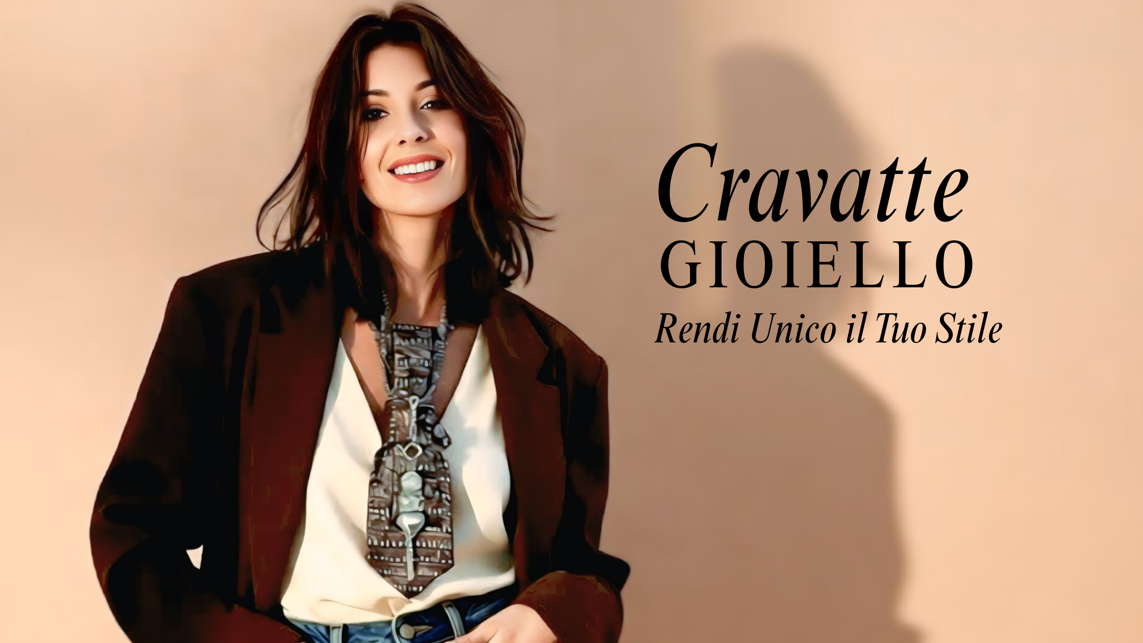 Claudia De Rosa indossa Cravatta Gioiello Calamita componibile e trasformabile