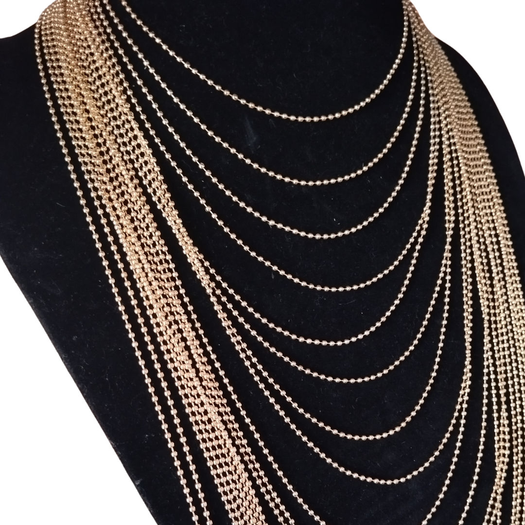 Collana Multifilo Sfera Gold - Collana Rockabilly
