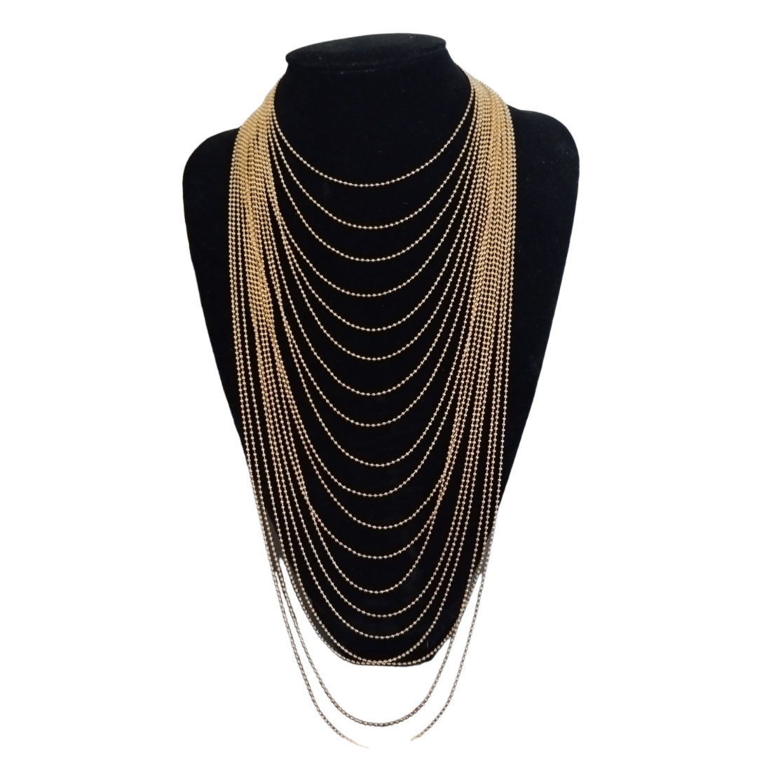 Collana Multifilo Sfera Gold - Collana Rockabilly