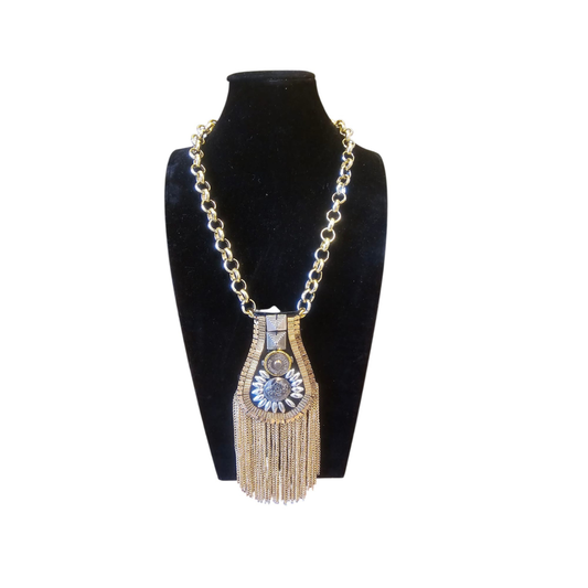 Collana donna trasformabile oro con frange e pendente calamita per Clap Calamita – Claudia De Rosa Jewelry