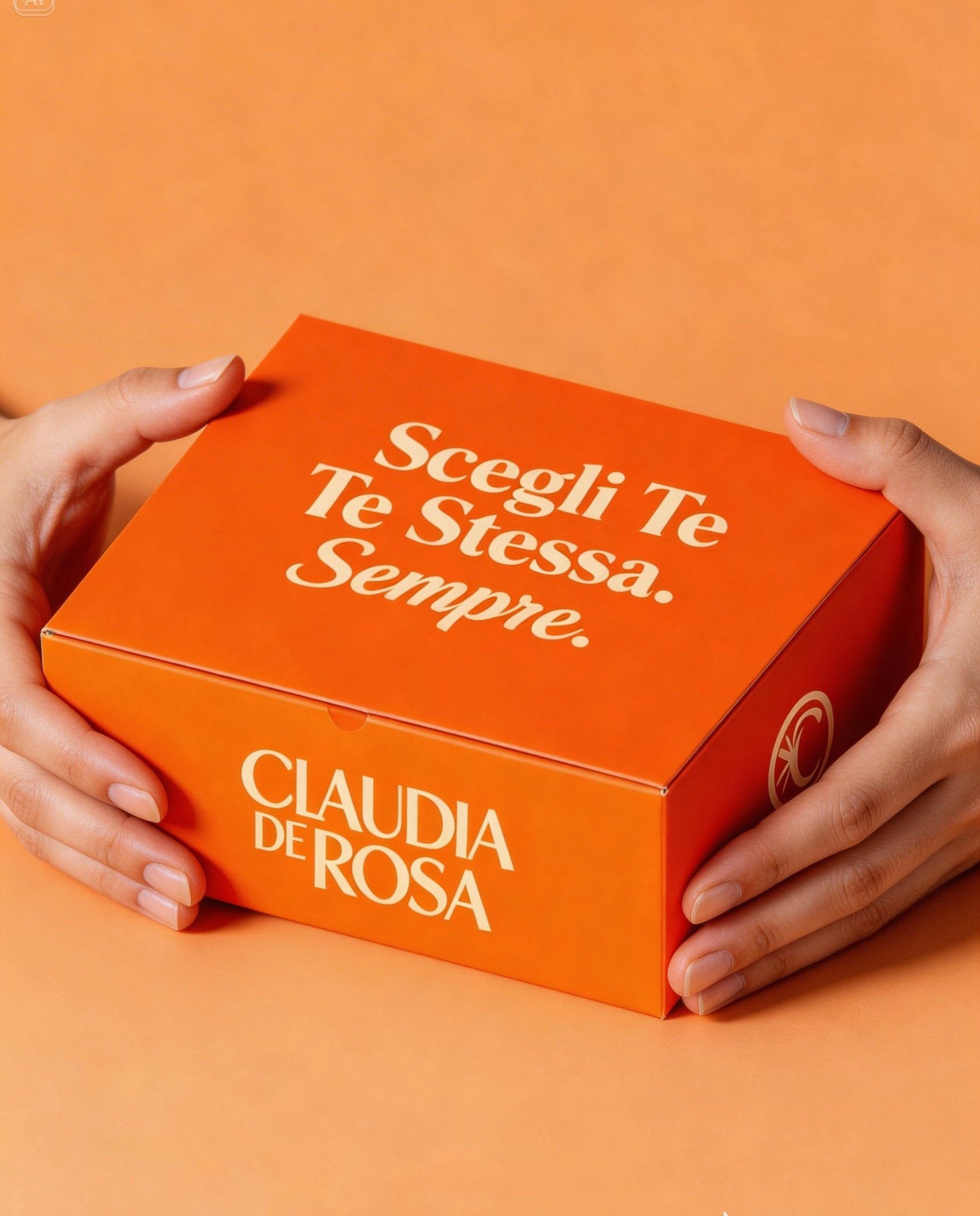 mani stringono la scatola mistery box di claudia de rosa Jewelry