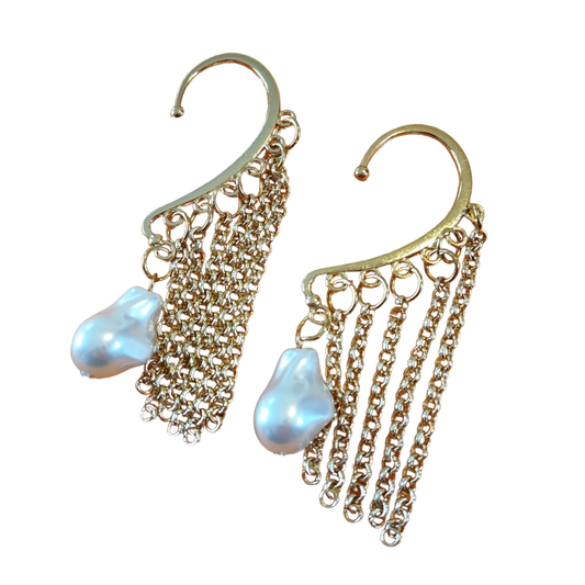 Earcuff Gold Pearl - Orecchini Rockabilly
