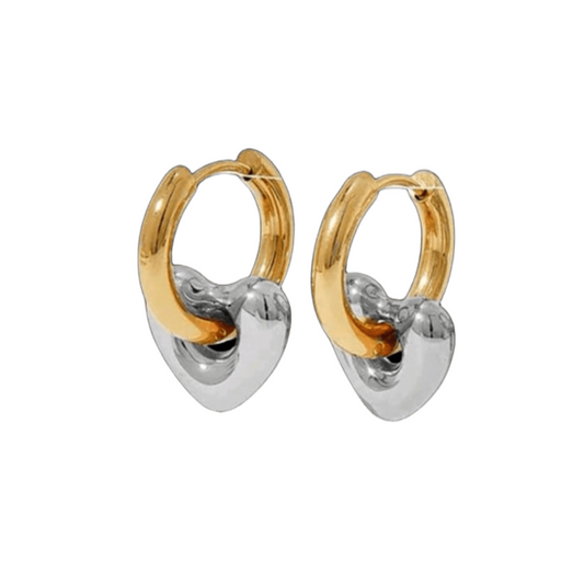 ORECCHINI CUORE BICOLOR - Orecchini Rockabilly