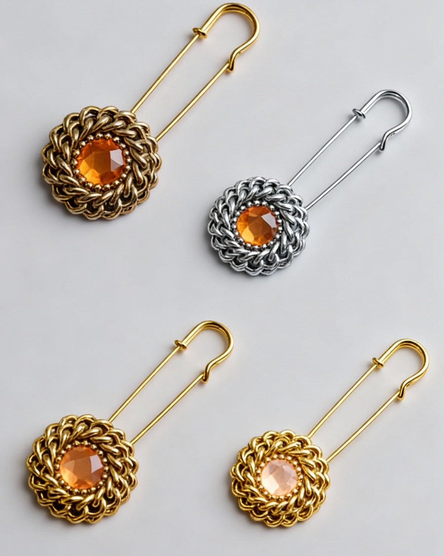 Spille Rockabilly con vortice di catena  e cristallo svarovski