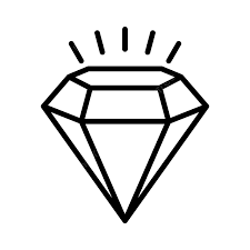 icona diamante in bianco e nero