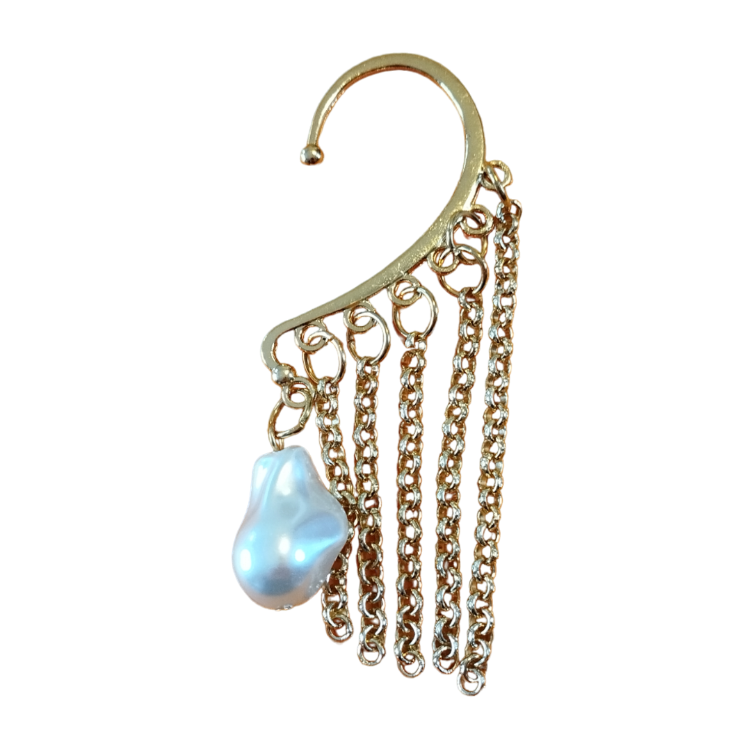 Earcuff Gold Pearl - Orecchini Rockabilly