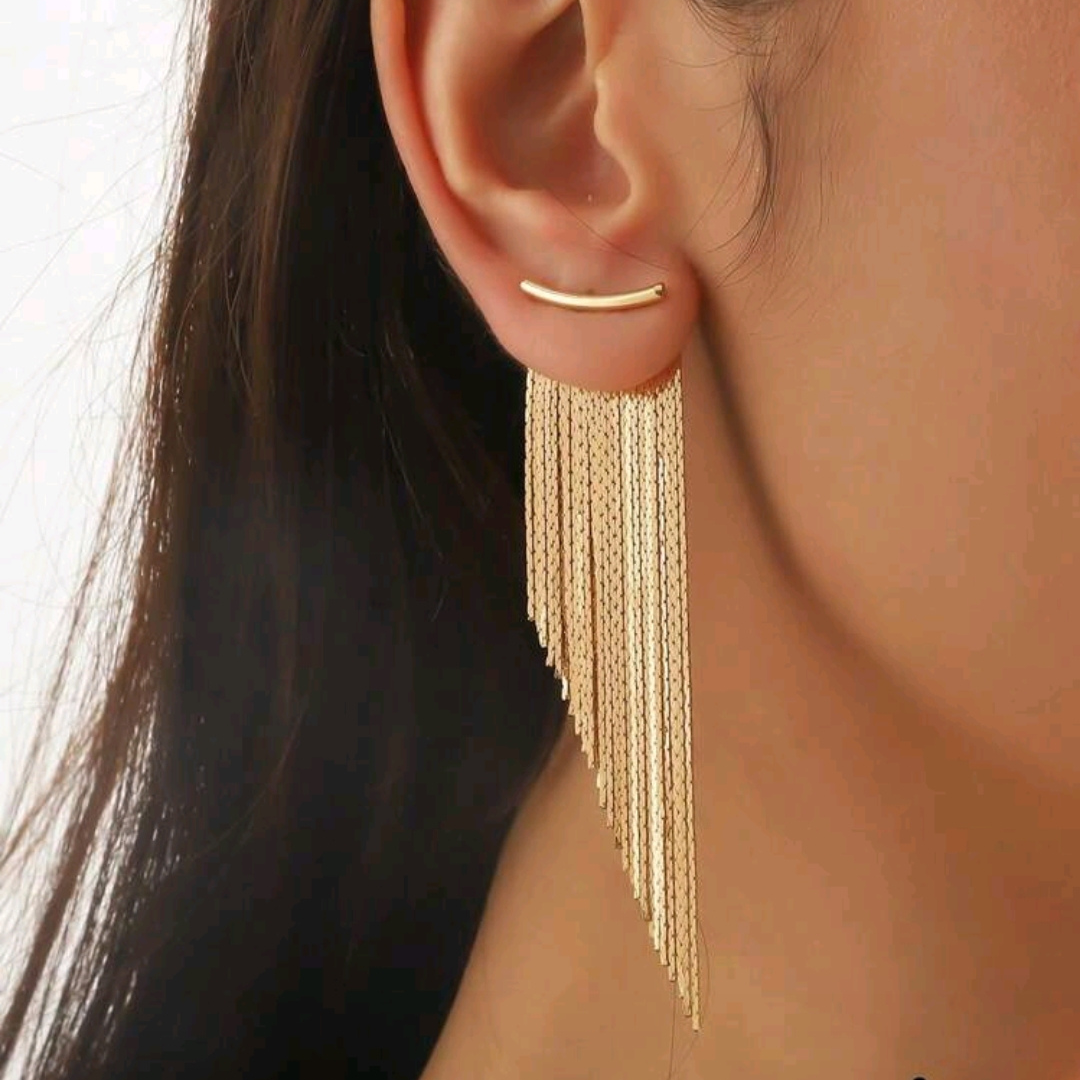 Orecchini Dynamite pendenti rockabilly oro_indossati